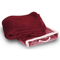 Micro Plush Coral Fleece Blanket --50X60 Maroon (Embroidered) ***FREE RUSH***